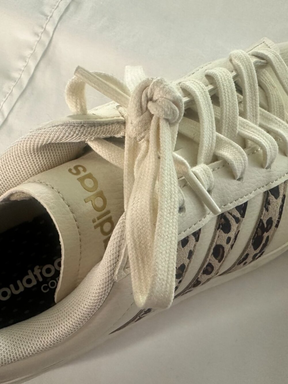 Adidas Grand Court White Leopard Print Sneakers | size 8 - Picture 5 of 6